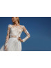 Ivory Embroidery Lace Chiffon Floral Unusual Wedding Dress